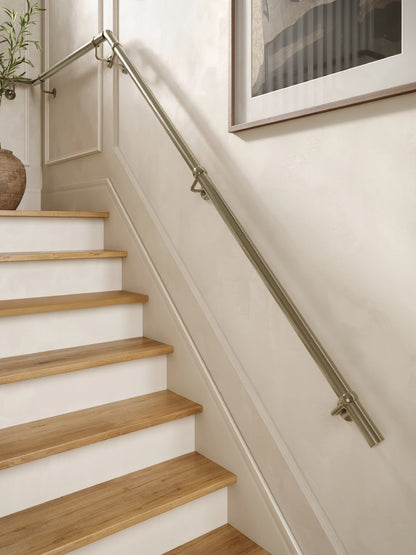 Loxley Antique Brass Quarter Landing Handrail