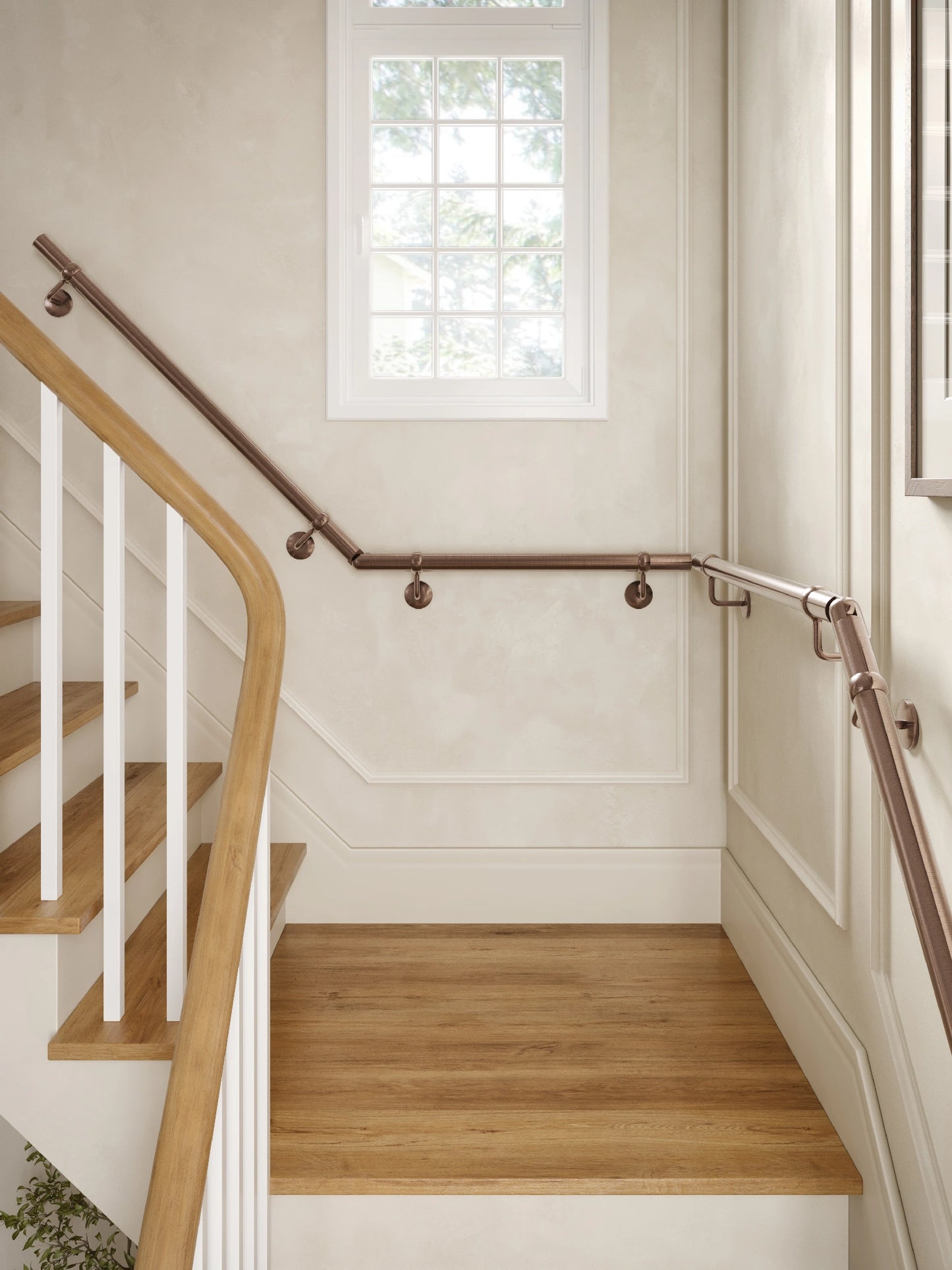 Sambourne Antique Copper Quarter Landing Handrail