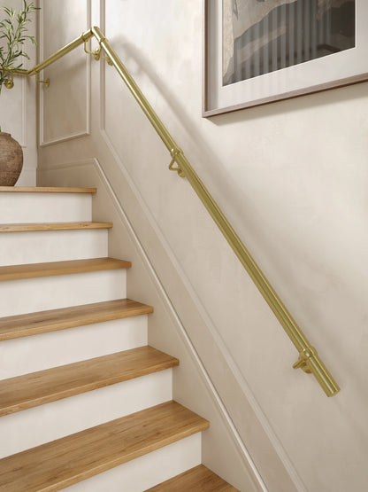 Ashorne Satin Brass Quarter Landing Handrail