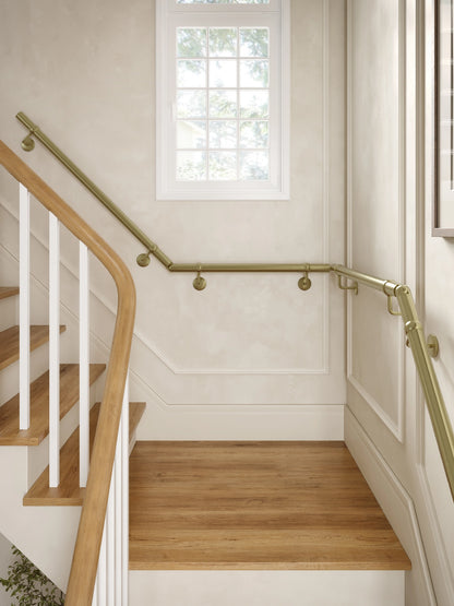 Ashorne Satin Brass Quarter Landing Handrail