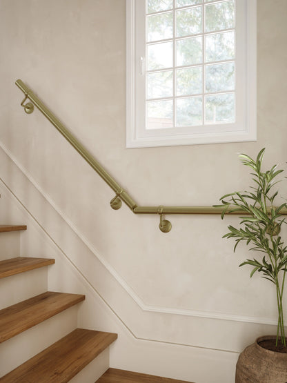 Ashorne Satin Brass Quarter Landing Handrail