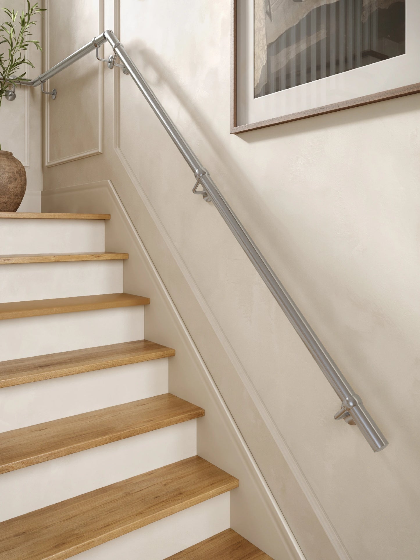 Harbury Brushed Silver Quarter Landing Handrail