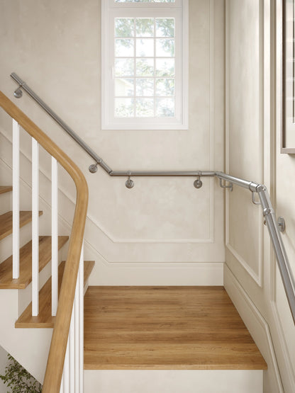 Harbury Brushed Silver Quarter Landing Handrail
