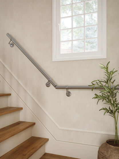 Harbury Brushed Silver Quarter Landing Handrail