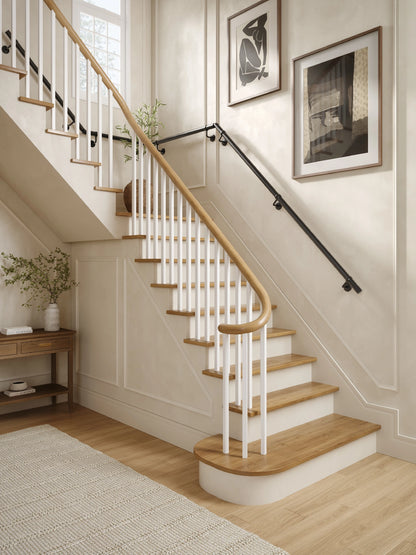 Kineton Matt Black Quarter Landing Handrail