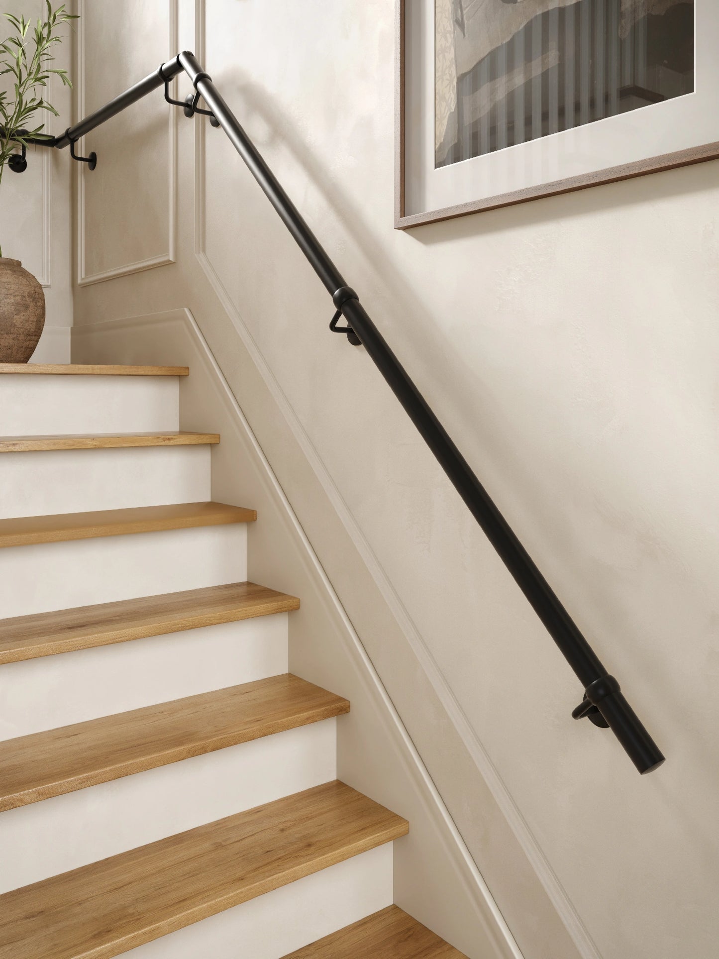Kineton Matt Black Quarter Landing Handrail