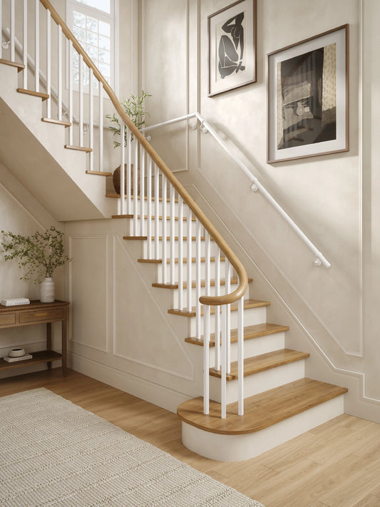 Edstone Matt White Quarter Landing Handrail