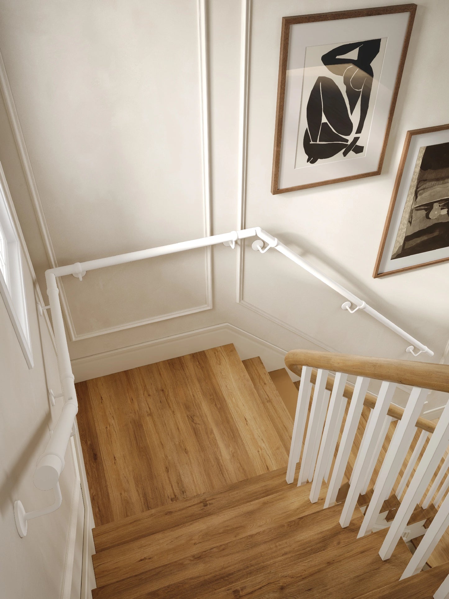 Edstone Matt White Quarter Landing Handrail