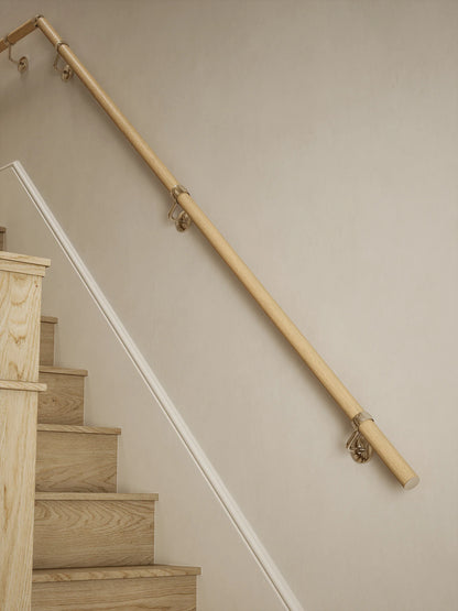 Arden Natural Pine Quarter Landing Handrail with Radway Chrome brackets