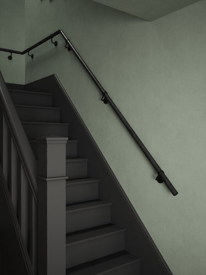 Enville Charcoal Quarter Landing Handrail with Kineton Matt Black brackets