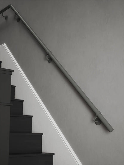 Luddington Textured Grey Quarter Landing Handrail