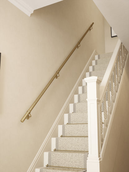 Loxley Antique Brass Straight Flight Handrail