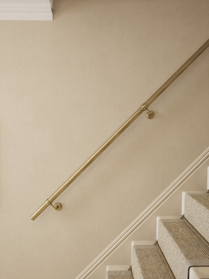 Loxley Antique Brass Straight Flight Handrail