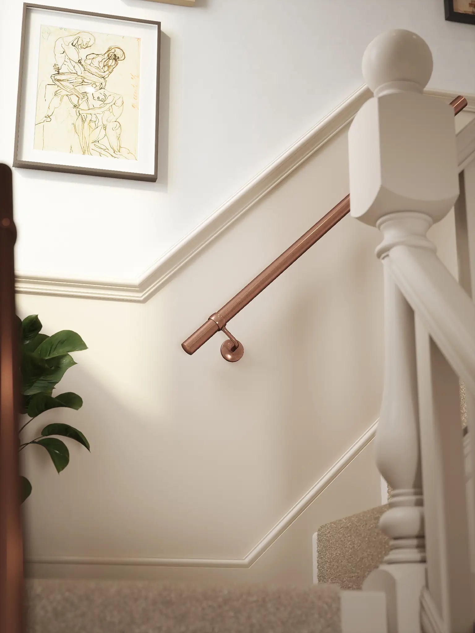 Sambourne Antique Copper Staight Flight Handrail