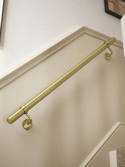 Ashorne Satin Brass Straight Flight Handrail