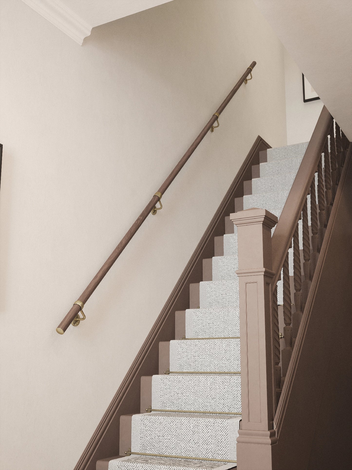 Wroxall Ebony Straight Flight Handrail