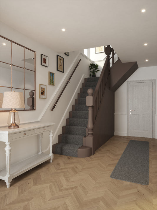 Wroxall Ebony Straight Flight Handrail 2.4m with Sambourne Antique Copper brackets