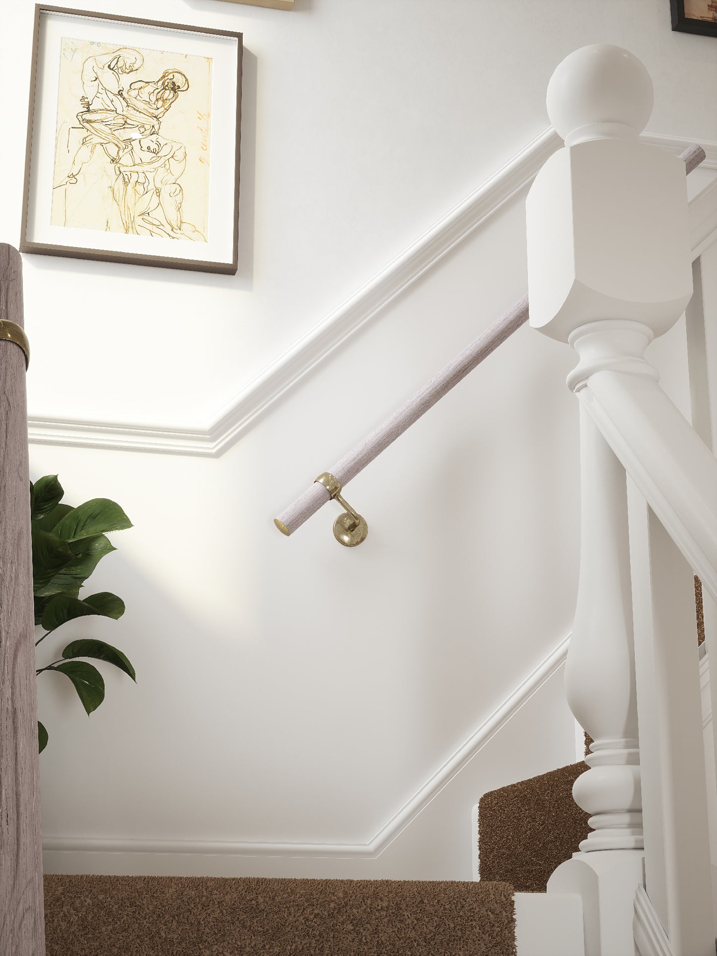 Wappenbury Grey Straight Flight Handrail