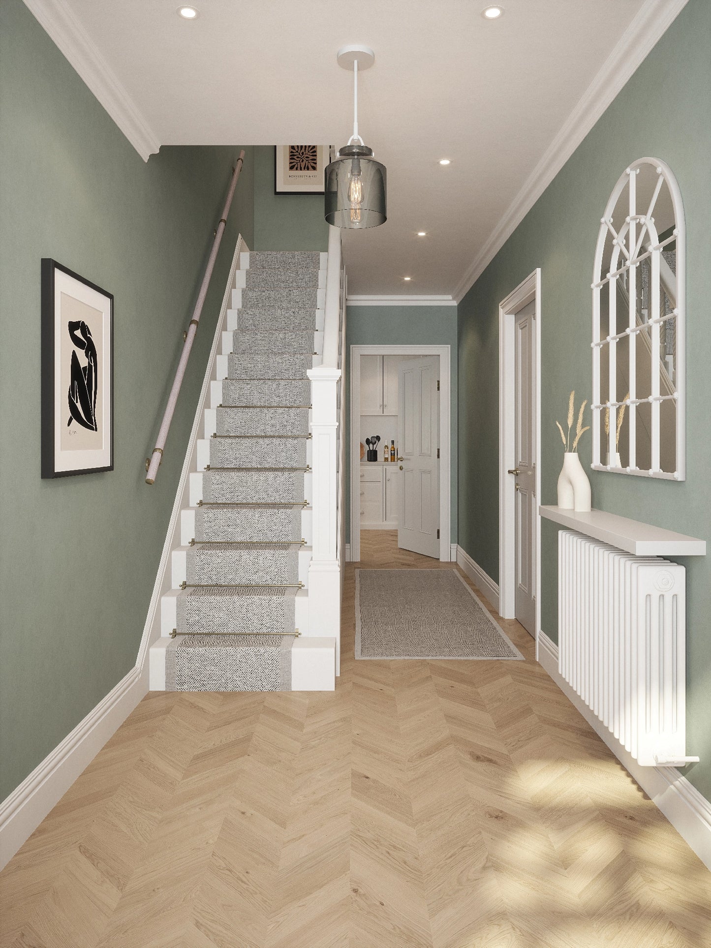 Pattingham Grey Wood Straight Flight Handrail