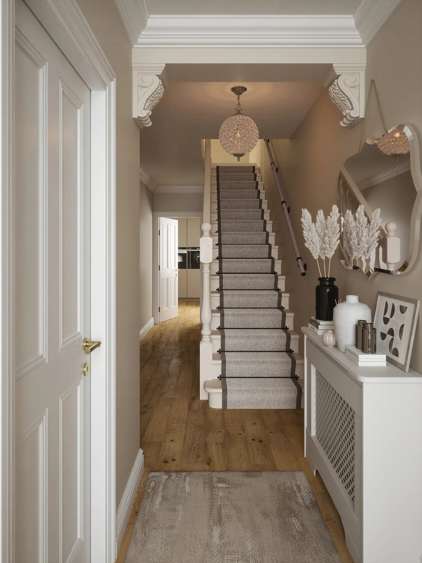 Pattingham Grey Wood Straight Flight Handrail