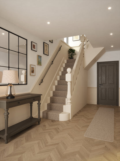 Wappenbury Grey Straight Flight Handrail 2.4m with Kineton Matt Black brackets
