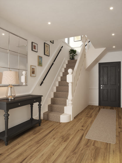 Blakedown Midnight Wood Straight Flight Handrail 2.4m with Radway Chrome brackets