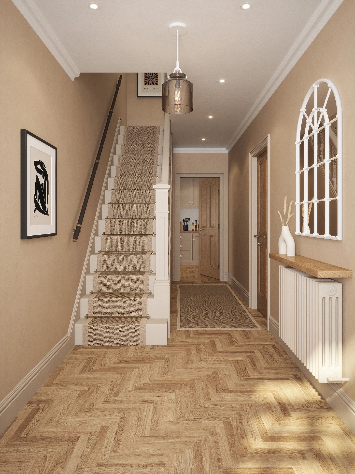 Burcot Espresso Leather Straight Flight Handrail