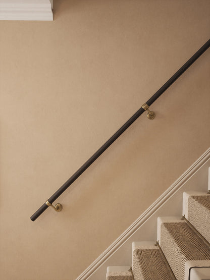 Burcot Espresso Leather Straight Flight Handrail