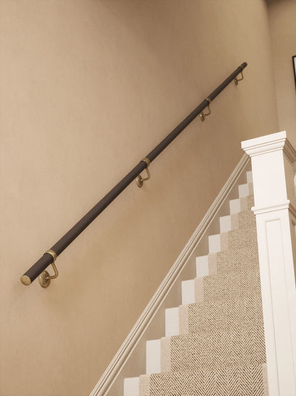 Burcot Espresso Leather Straight Flight Handrail