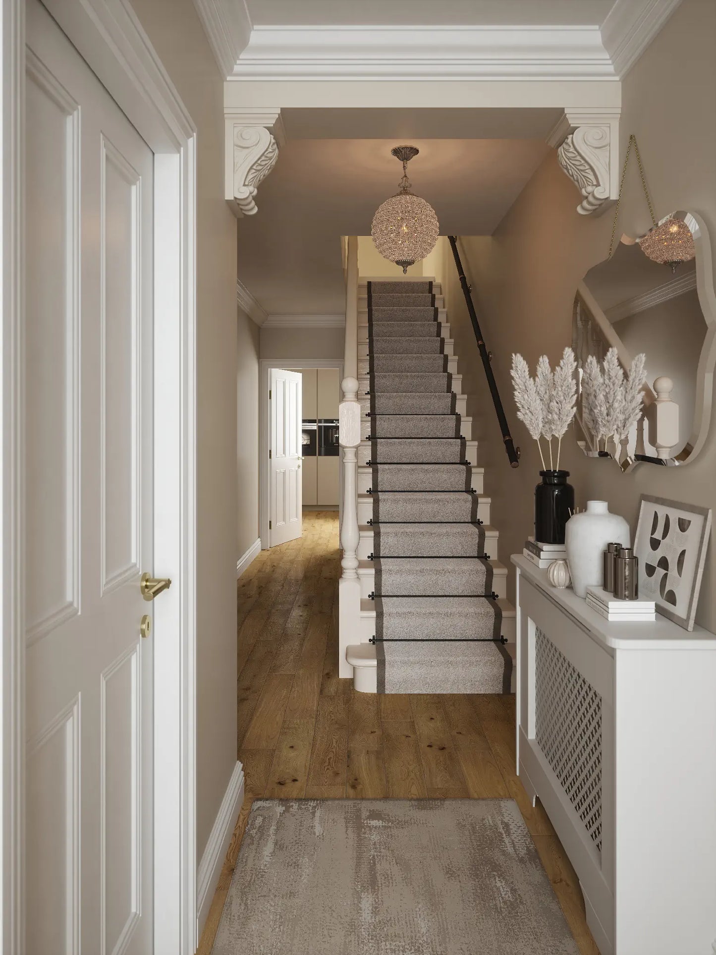 Burcot Espresso Leather Straight Flight Handrail