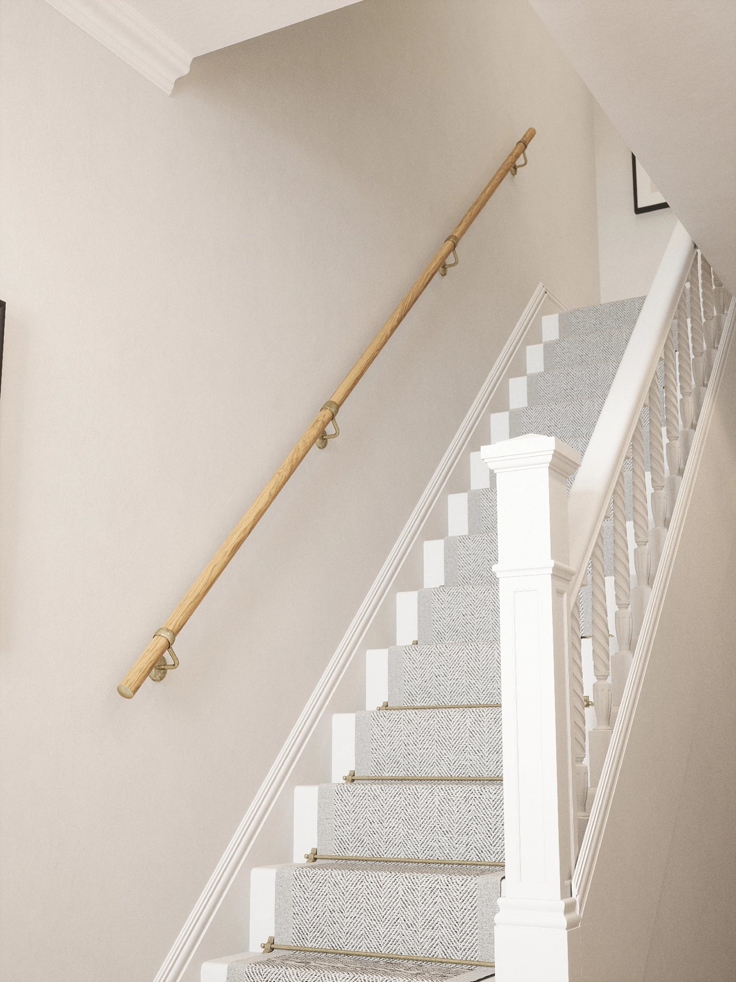 Packwood Light Oak Straight Flight Handrail