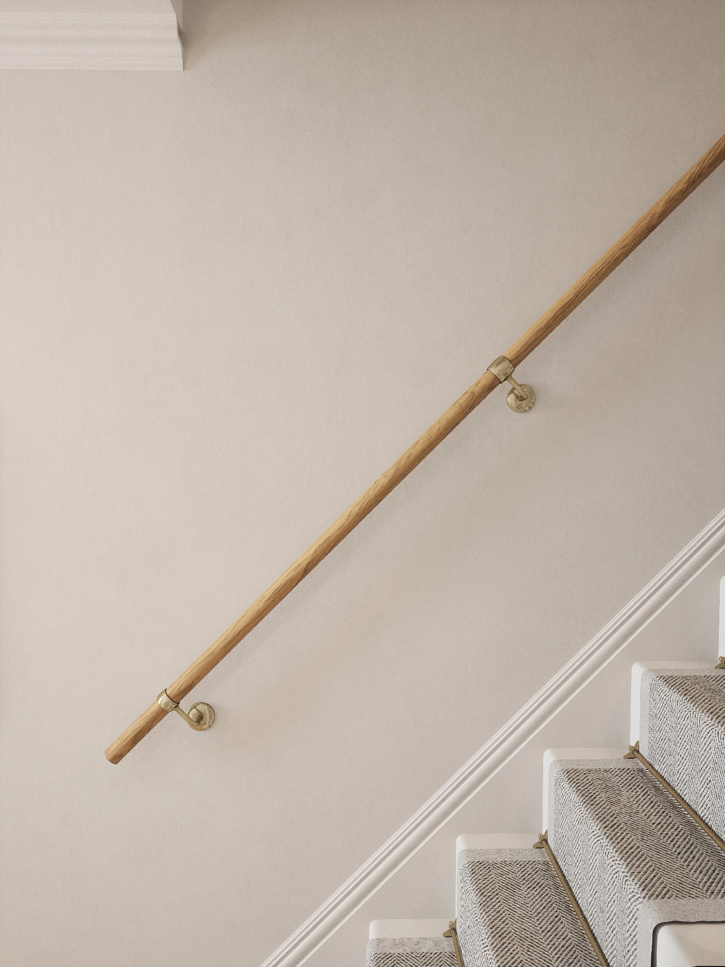 Packwood Light Oak Straight Flight Handrail