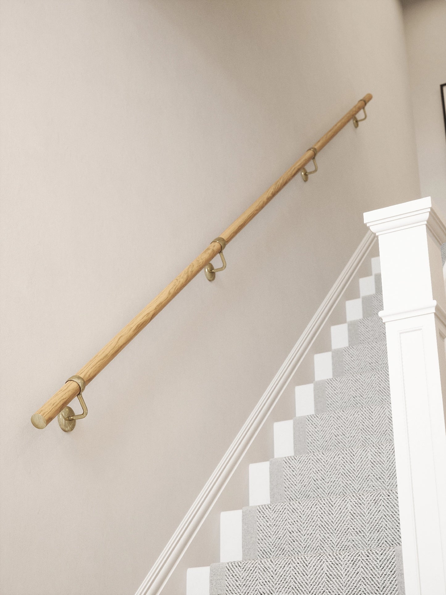 Packwood Light Oak Straight Flight Handrail