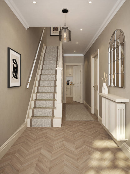 Montford Soft White Marble Straight Flight Handrail