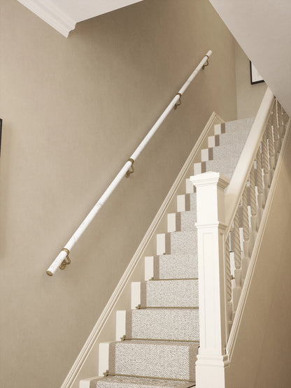Montford Soft White Marble Straight Flight Handrail