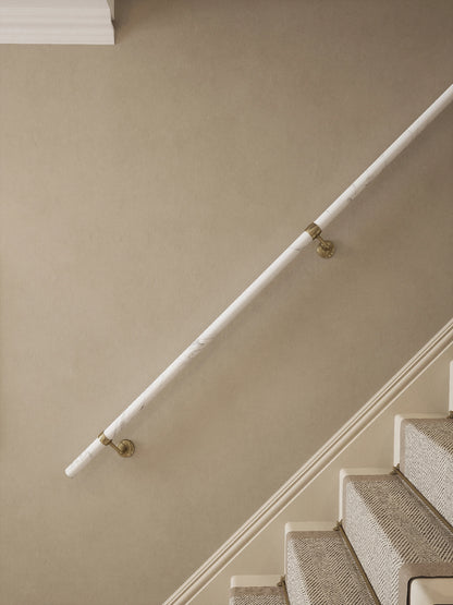 Montford Soft White Marble Straight Flight Handrail