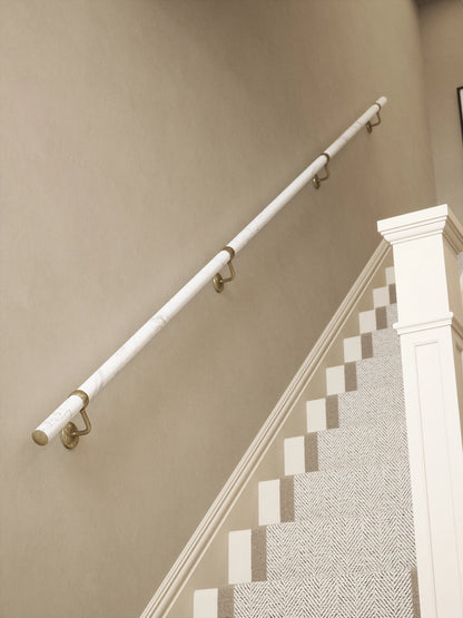 Montford Soft White Marble Straight Flight Handrail
