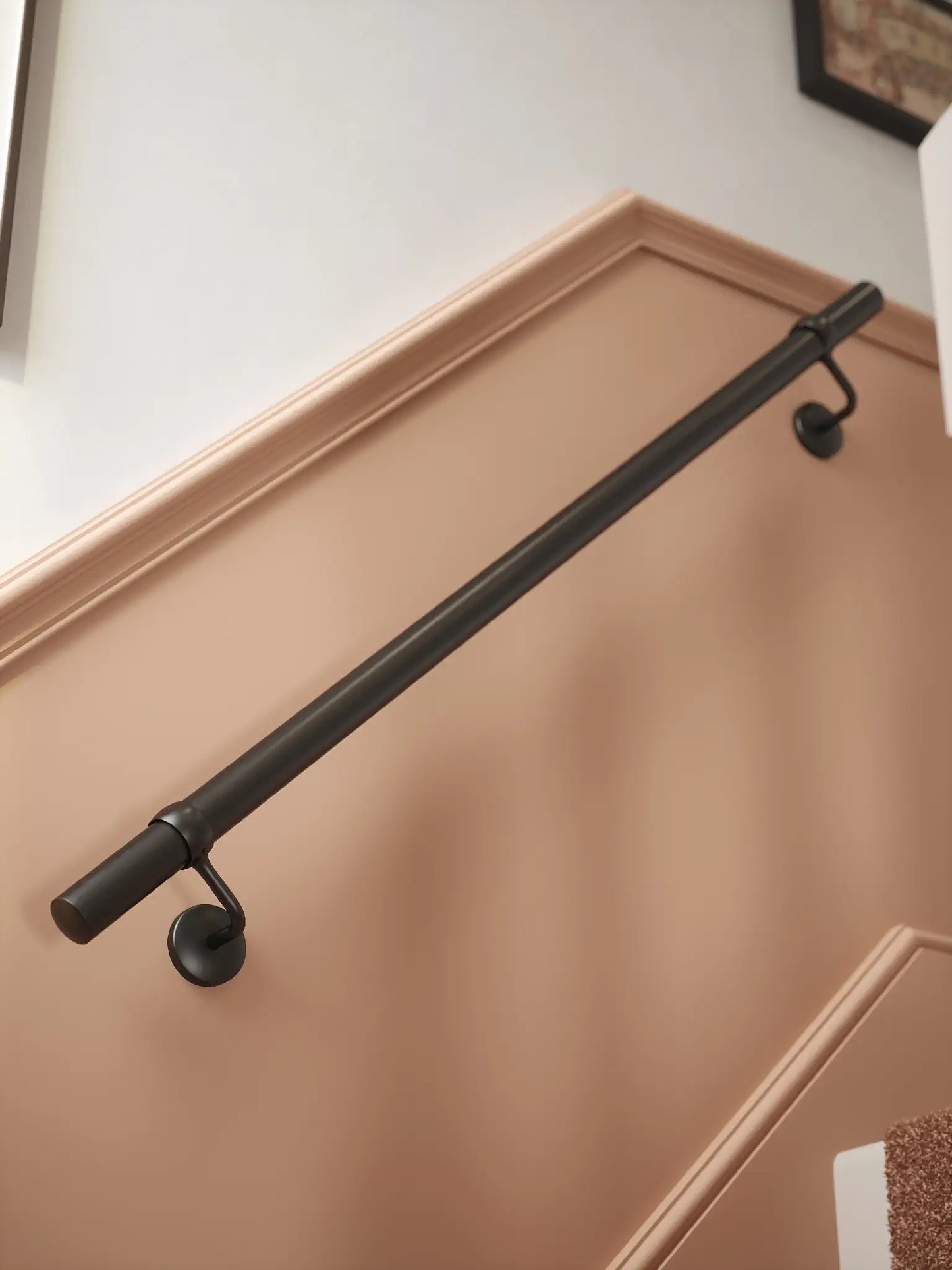 Kineton Matt Black Straight Flight Handrail
