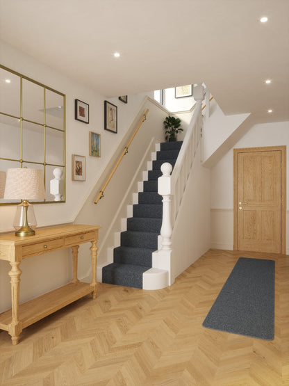Arden Natural Pine Straight Flight Handrail 2.4m with Ashorne Satin Brass brackets