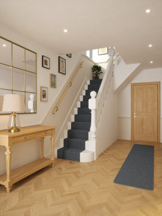 Arden Natural Pine Straight Flight Handrail 2.4m with Ashorne Satin Brass brackets