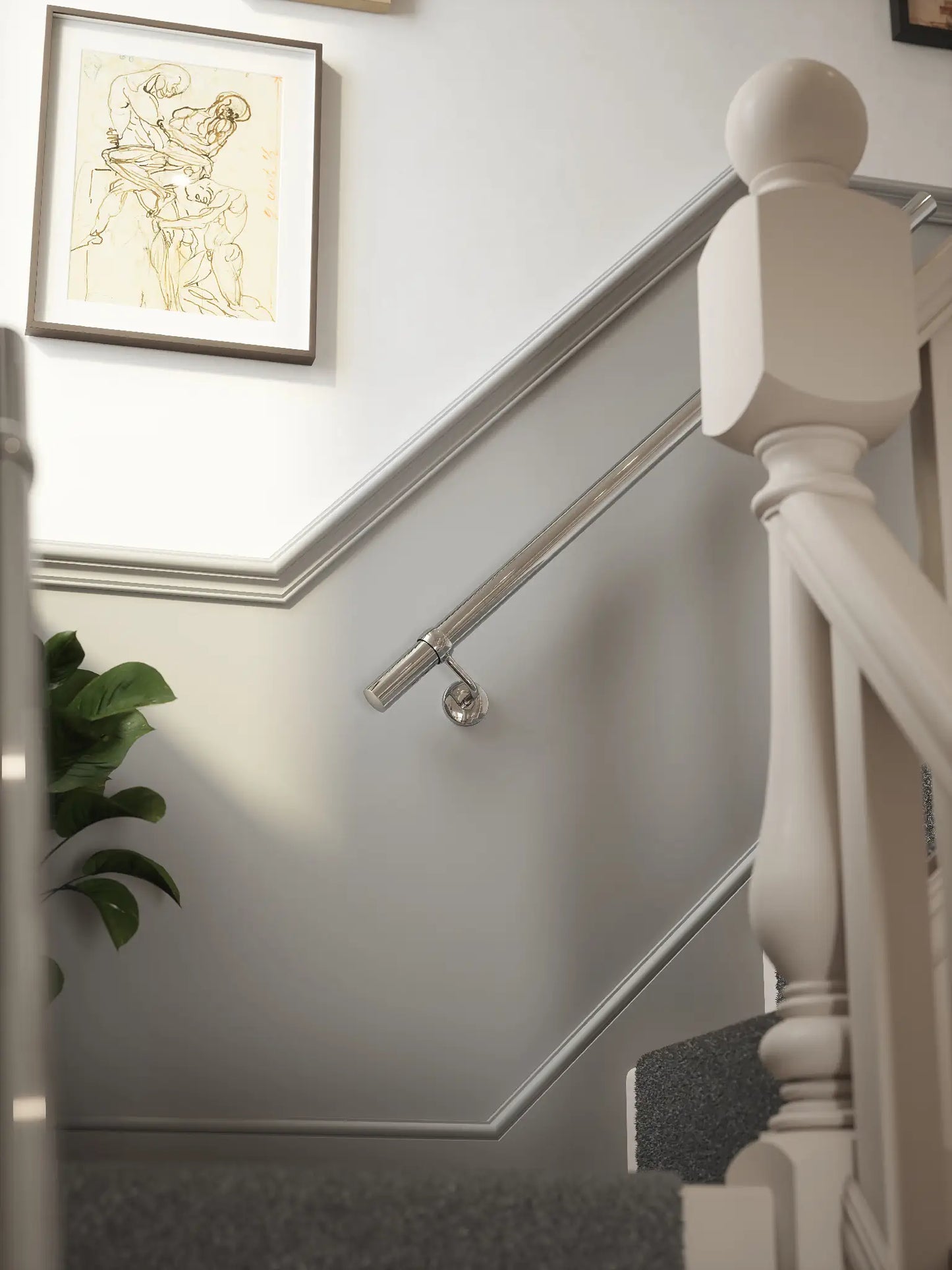 Radway Chrome Straight Flight Handrail