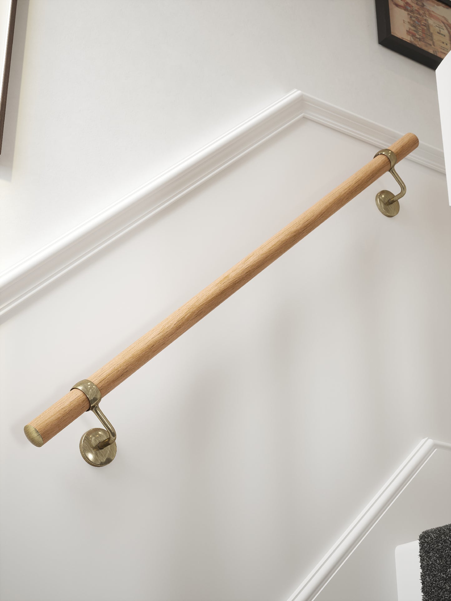 Stoneleigh Red Oak Straight Flight Handrail