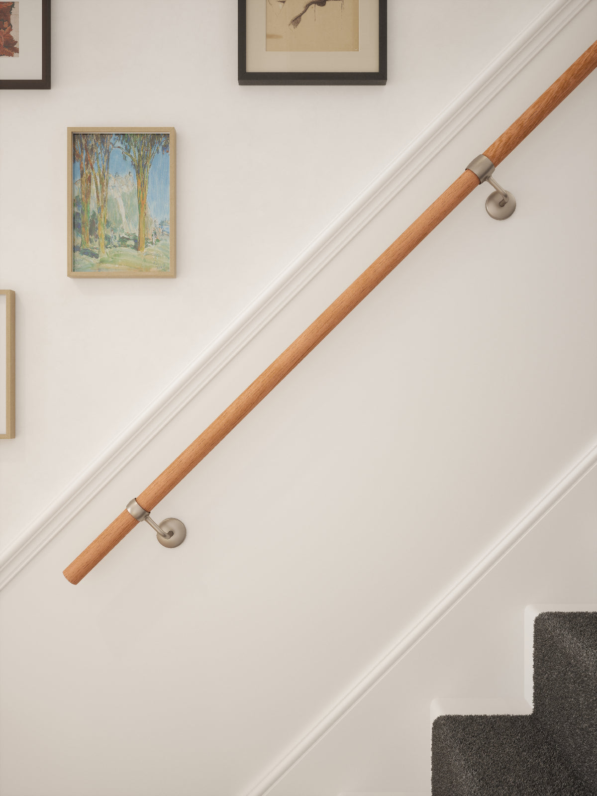 Stoneleigh Red Oak Straight Flight Handrail