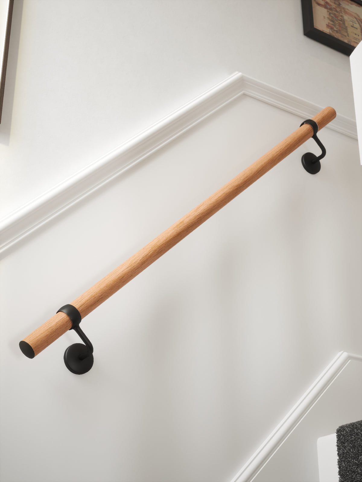 Stoneleigh Red Oak Straight Flight Handrail