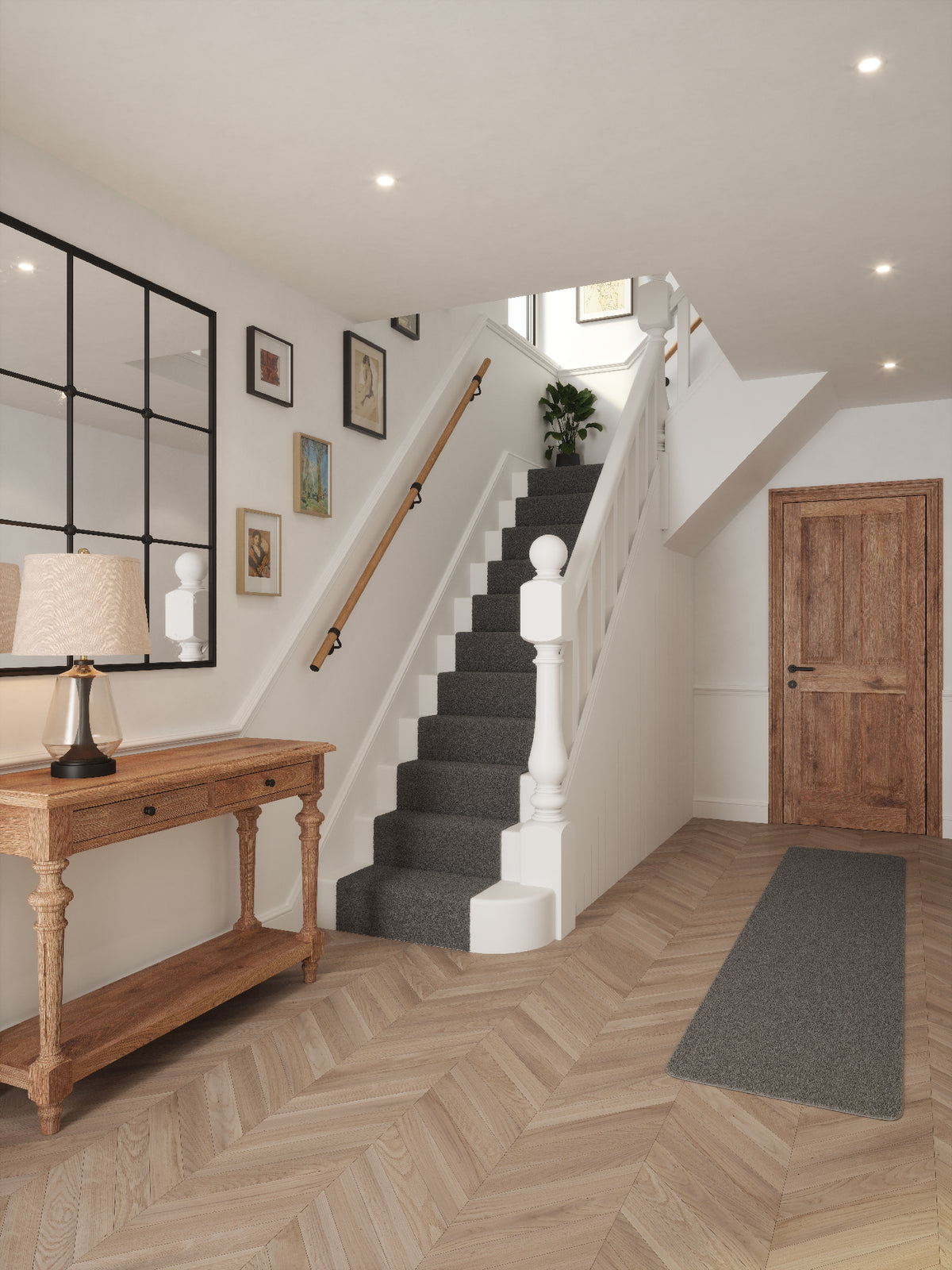 Stoneleigh Red Oak Straight Flight Handrail
