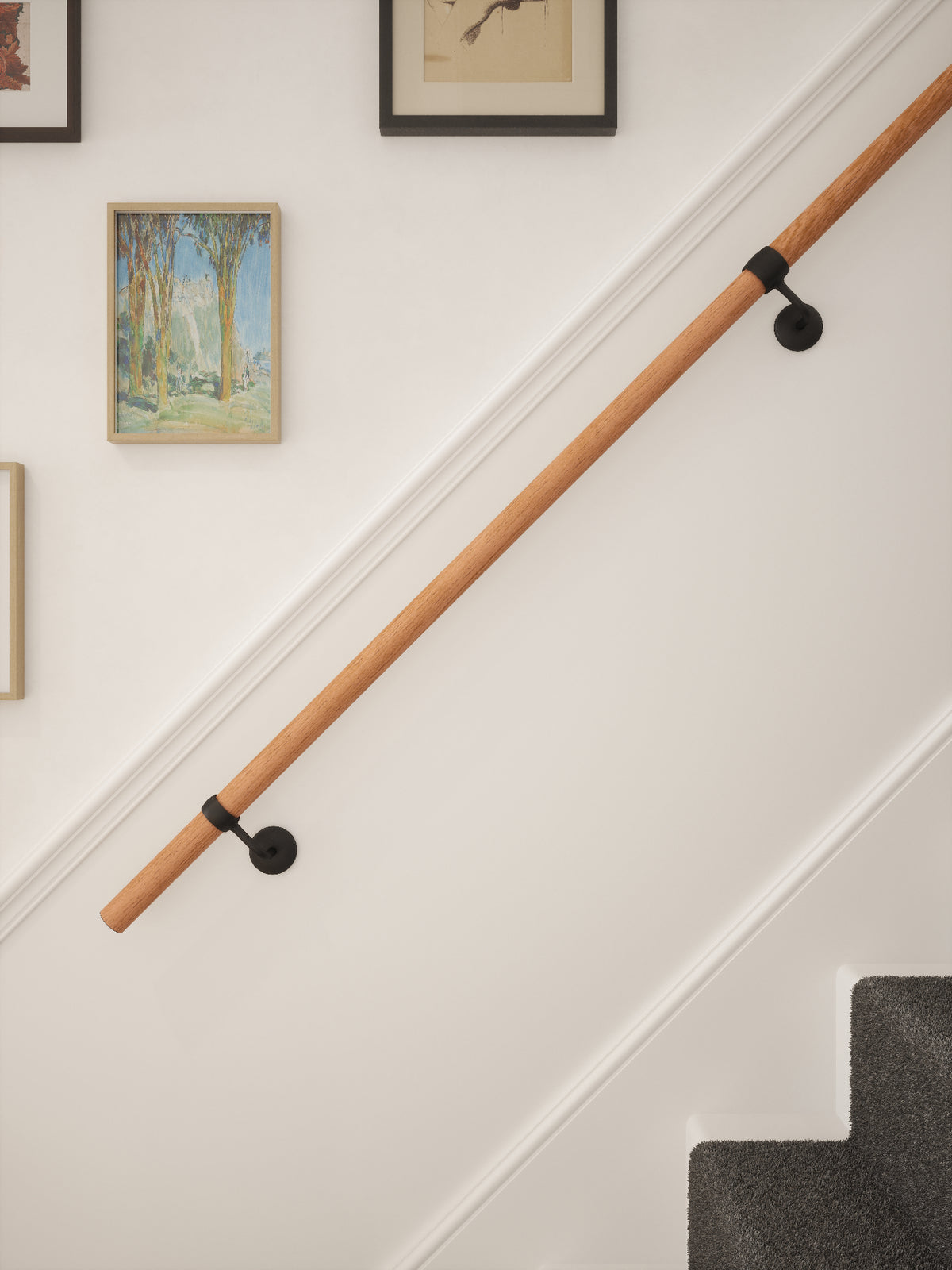 Stoneleigh Red Oak Straight Flight Handrail