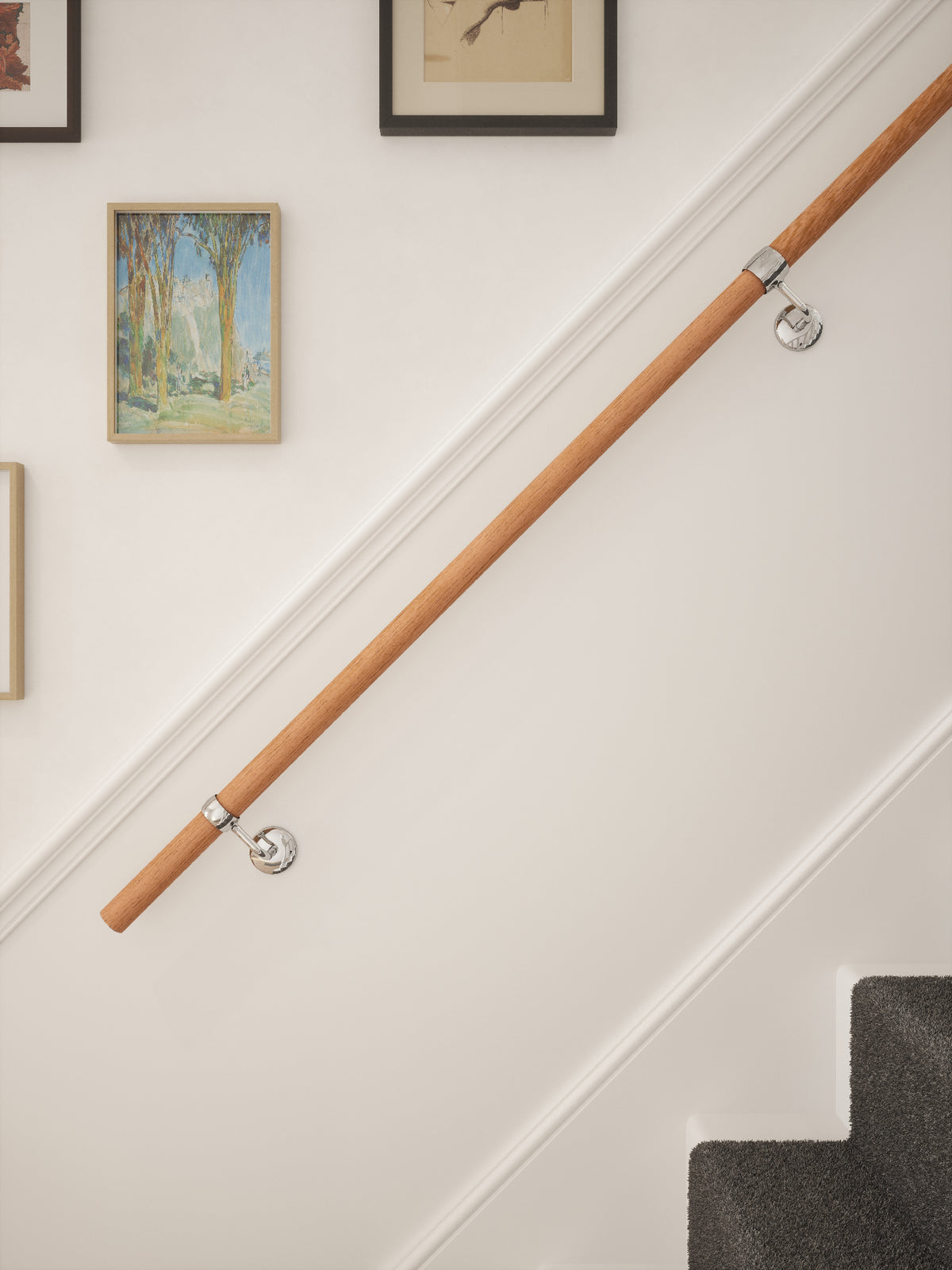 Stoneleigh Red Oak Straight Flight Handrail