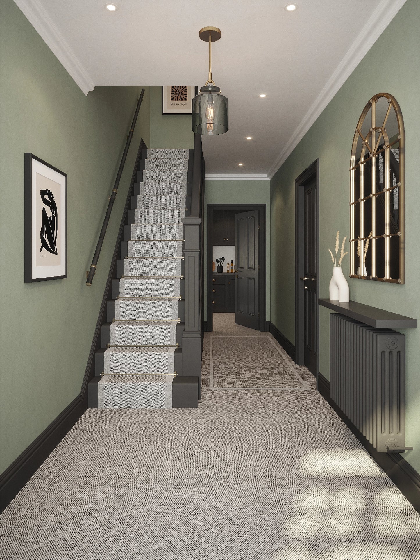 Enville Charcoal Straight Flight Handrail