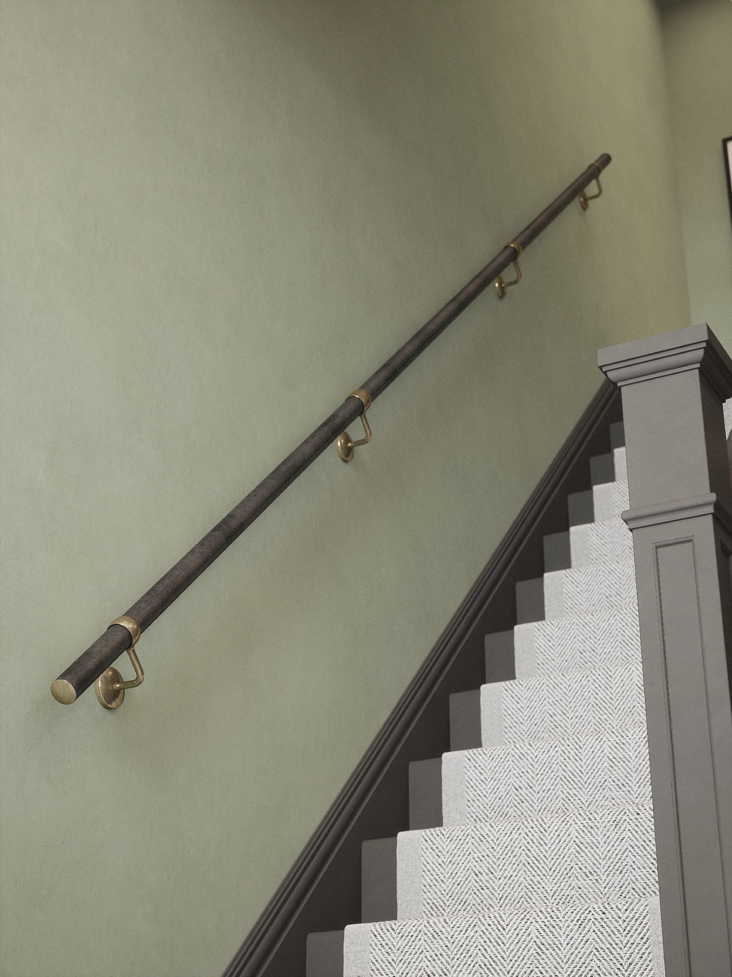 Enville Charcoal Straight Flight Handrail