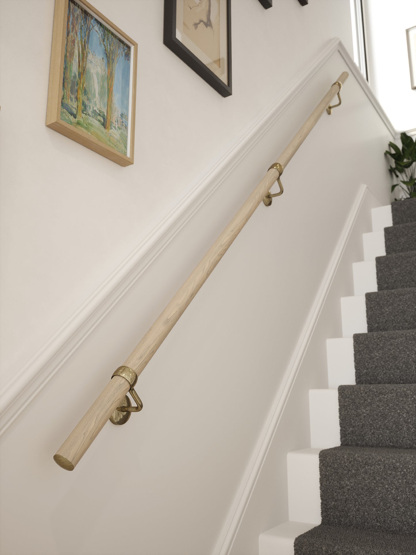 Ryton Teak Straight Flight Handrail